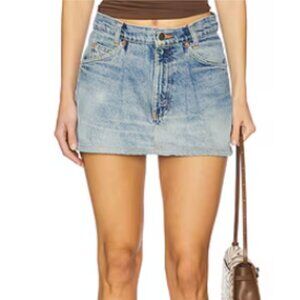 Frame Denim Le Mini Skirt Size 30 (10) Fray Edge in Ryde 100% Cotton Festival